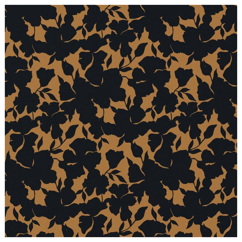 Viscosa estampada OINETTE Camello / Negro